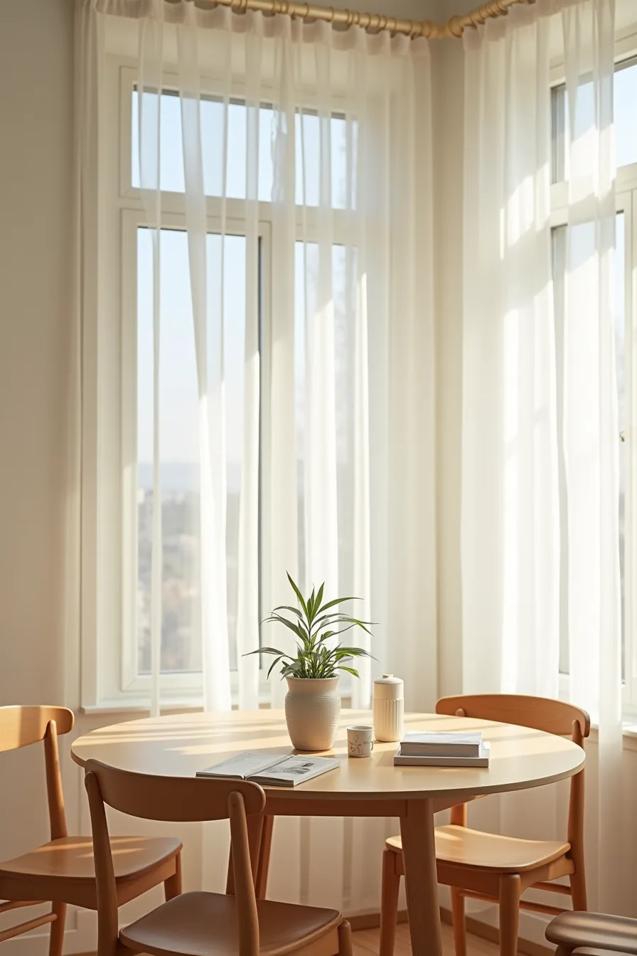 Three table sizes shown side-by-side: small round with minimal centerpiece, standard rectangular with moderate arrangement
