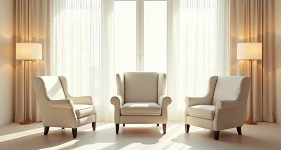 Three armchair designs shown from above: curved rolled arms, angular club arms, and modern flat arms.