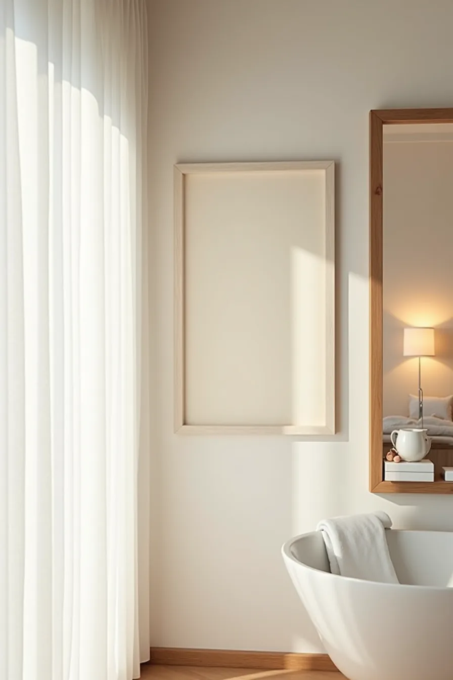 Sealed wooden frame with waterproof paint finish and ventilation duct visible in bathroom wall corner.