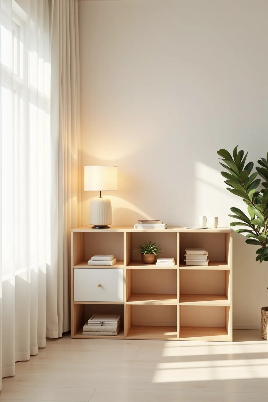 Three different cube storage units displayed together—wall-mounted with brackets, freestanding modular, and tension-rod