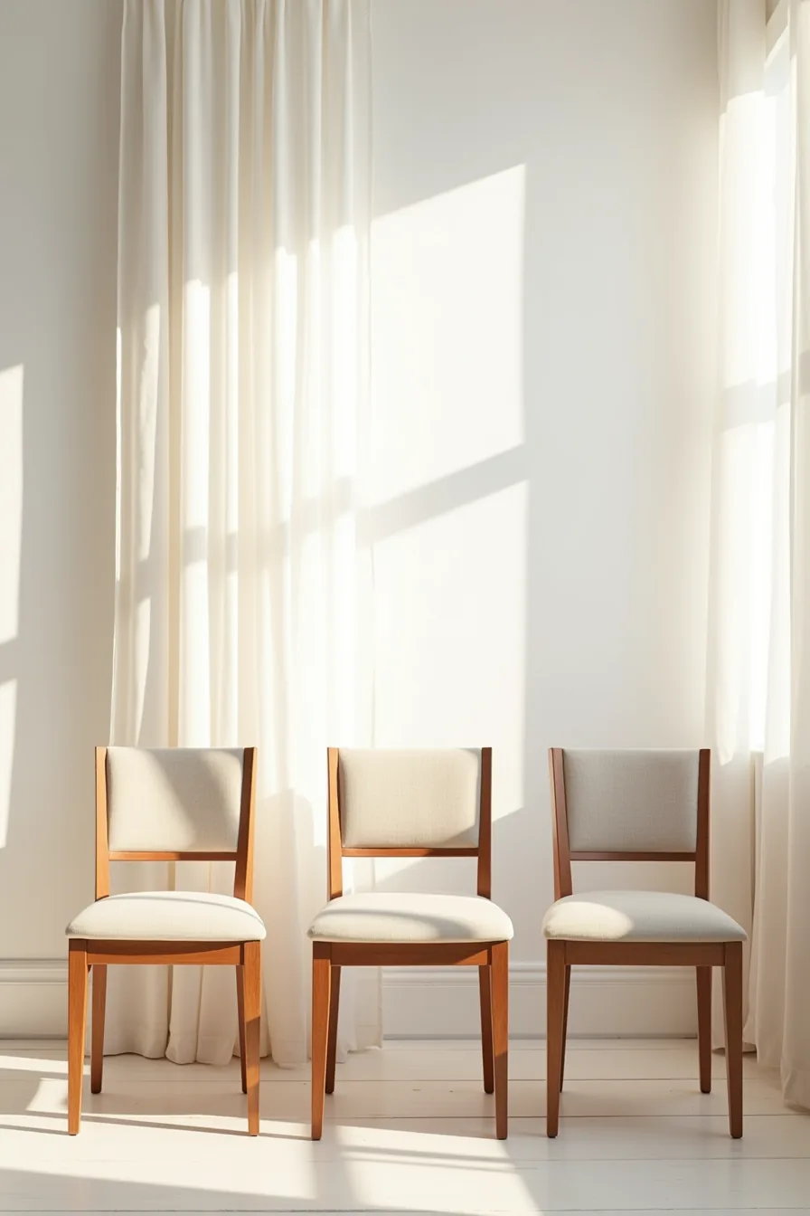 Three chairs in a row showing budget flat-pack, mid-range upholstered with removable cover, and high-end wooden frame styles.
