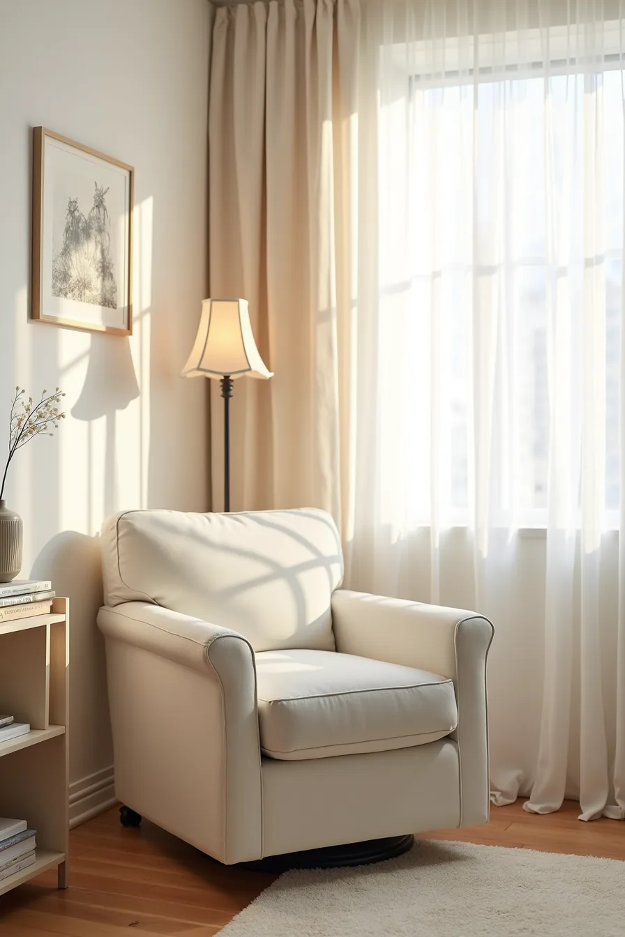 Swivel accent chair with removable slipcover and visible casters, showing detachable cushion cover on armrest.