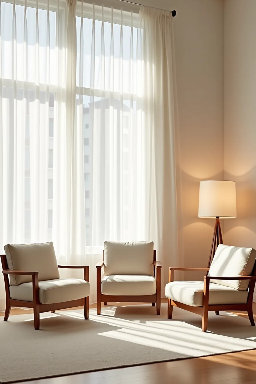 Three sofa chair styles displayed: budget upholstered, modular rental with removable covers, and heirloom hardwood frame.